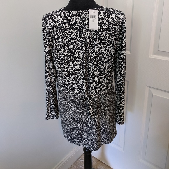 NWT J Jill small black white long sleeve shirt - Picture 2 of 8